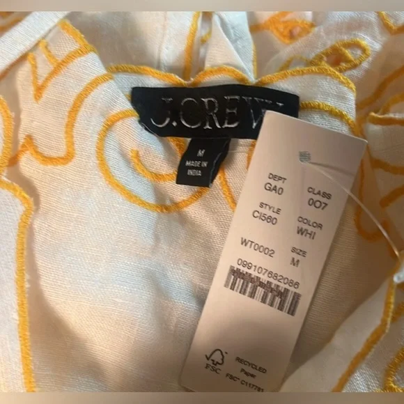 J.Crew Cutwork tunic top in linen in white - Picture 8 of 8